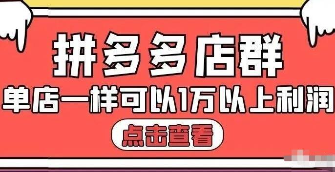 拼多多店群单店一样可以产出1万5以上利润【付费文章】-往来项目网