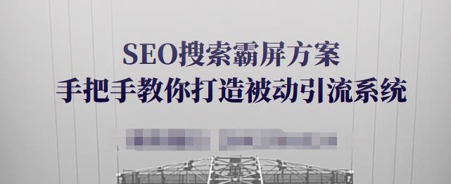 SEO搜索霸屏方案，手把手教你打造被动引流系统【视频课程】-往来项目网