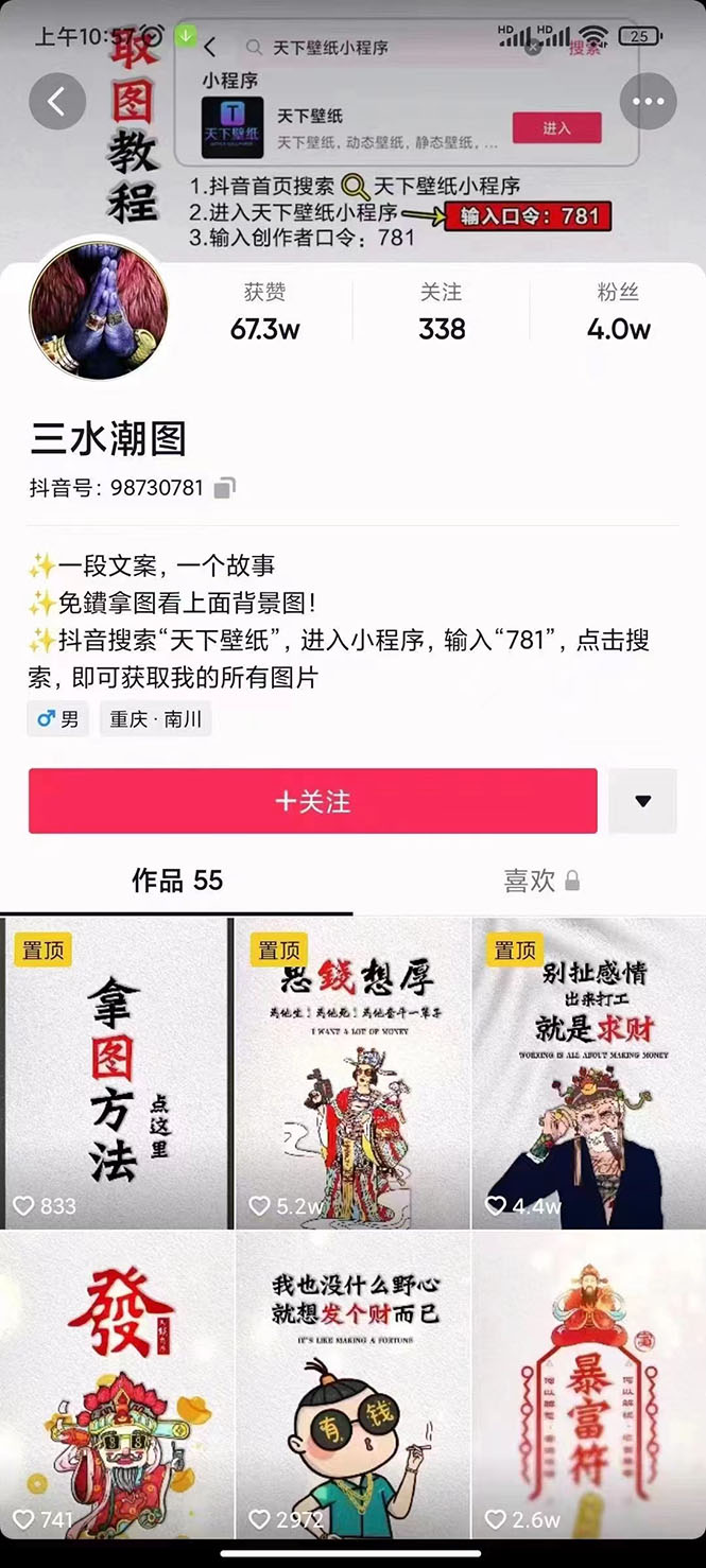 国潮壁纸变现项目，新手可操作日赚200 【素材 软件 教程】-往来项目网