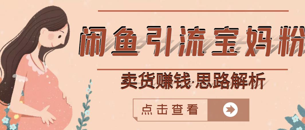 闲鱼引流宝妈粉 卖货赚钱一个月收益30000 （实操视频教程）-往来项目网