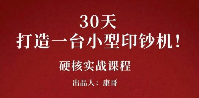 康哥30天打造一台小型印钞机：躺赚30万的项目完整复盘（视频教程）-往来项目网