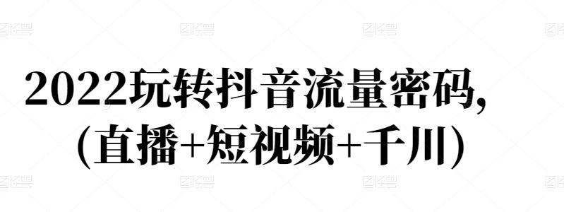 2022玩转抖音流量密码，(直播 短视频 千川)-往来项目网