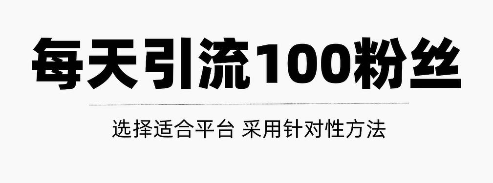 只需要做好这几步，就能让你每天轻松获得100 精准粉丝的方法！【视频教程】-往来项目网