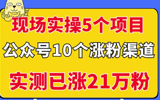 现场实操5个公众号项目，10个涨粉渠道，实测已涨21万粉！-往来项目网