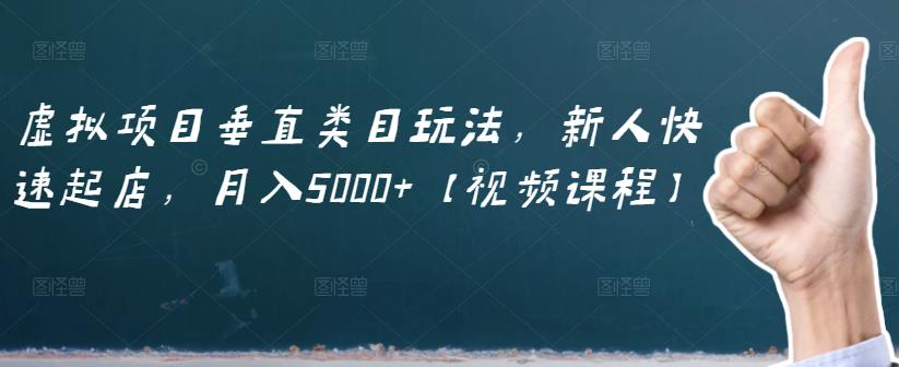 虚拟项目垂直类目玩法，新人快速起店，月入5000 【视频课程】-往来项目网