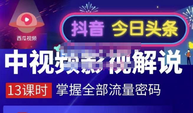 嚴如意·中视频影视解说—掌握流量密码，自媒体运营创收，批量运营账号-往来项目网