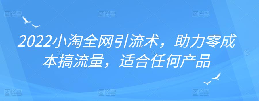 2022年小淘全网引流术，助力零成本搞流量，适合任何产品-往来项目网