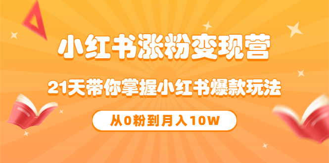 《小红书涨粉变现营》21天带你掌握小红书爆款玩法 从0粉到月入10W-往来项目网