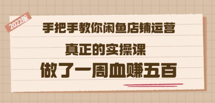 2022版《手把手教你闲鱼店铺运营》真正的实操课做了一周血赚五百(16节课)-往来项目网