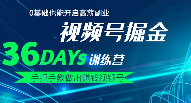 【视频号掘金营】36天手把手教做出赚钱视频号，0基础也能开启高薪副业-往来项目网