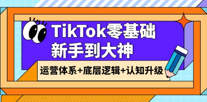 TikTok零基础新手到大神：运营体系 底层逻辑 认知升级（9节系列课）-往来项目网