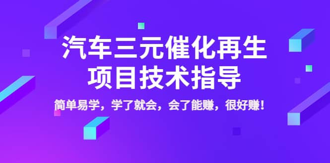 汽车三元催化再生项目技术指导，简单易学，学了就会，会了能赚，很好赚！-往来项目网