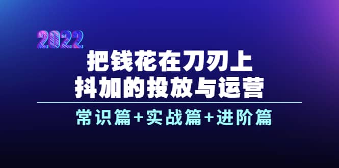 把钱花在刀刃上，抖加的投放与运营：常识篇 实战篇 进阶篇（28节课）-往来项目网