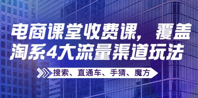 某电商课堂收费课，覆盖淘系4大流量渠道玩法【搜索、直通车、手猜、魔方】-往来项目网