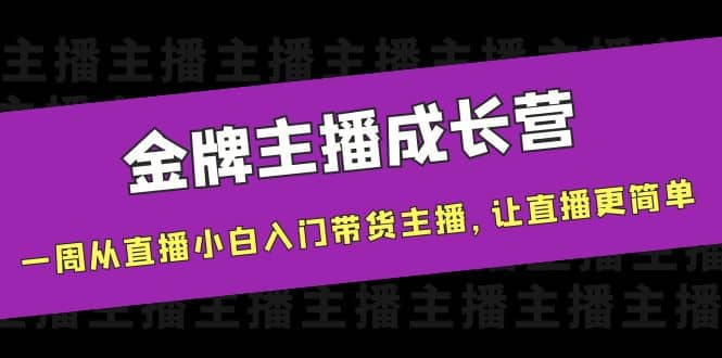 金牌主播成长营，一周从直播小白入门带货主播，让直播更简单-往来项目网