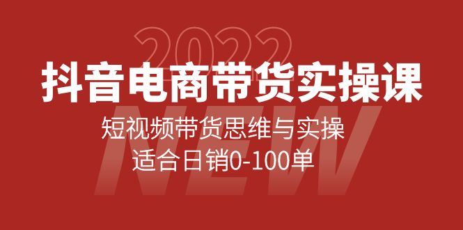 抖音电商带货实操课：短视频带货思维与实操，适合日销0-100单-往来项目网