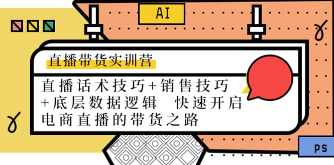 直播带货实训营：话术技巧 销售技巧 底层数据逻辑 快速开启直播带货之路-往来项目网