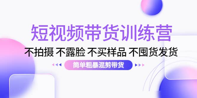 短视频带货训练营：不拍摄 不露脸 不买样品 不囤货发货 简单粗暴混剪带货-往来项目网