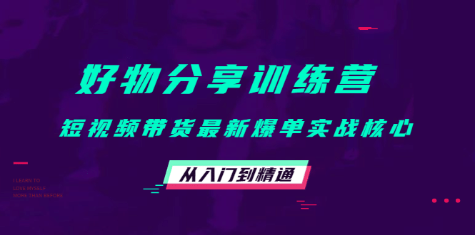 好物分享训练营：短视频带货最新爆单实战核心，从入门到精通-往来项目网