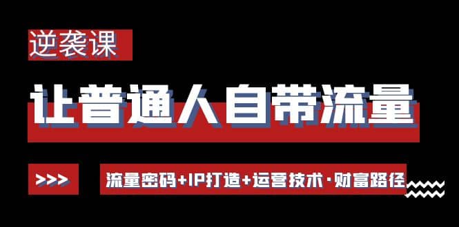 让普通人自带流量的逆袭课：流量密码 IP打造 运营技术·财富路径-往来项目网