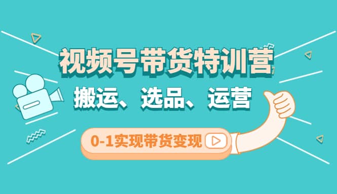 视频号带货特训营(第3期)：搬运、选品、运营、0-1实现带货变现-往来项目网