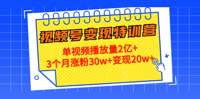 20天视频号变现特训营：单视频播放量2亿-往来项目网