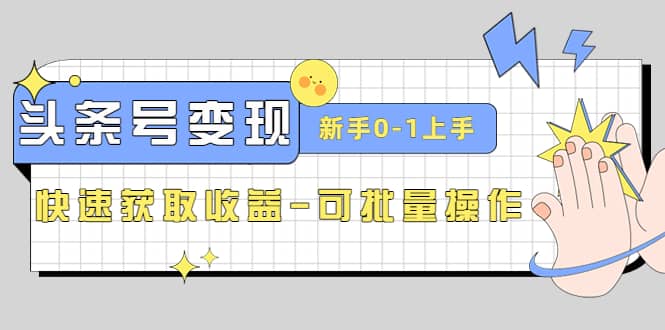 2023头条号实操变现课：新手0-1轻松上手，快速获取收益-可批量操作-往来项目网