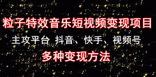 《粒子特效音乐短视频变现项目》主攻平台 抖音、快手、视频号 多种变现方法-往来项目网