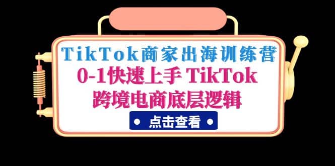 TikTok商家出海训练营：0-1快速上手 TikTok跨境电商底层逻辑(无水印)-往来项目网