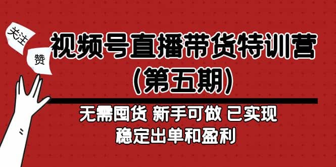 视频号直播带货特训营（第五期）无需囤货 新手可做 已实现稳定出单和盈利-往来项目网