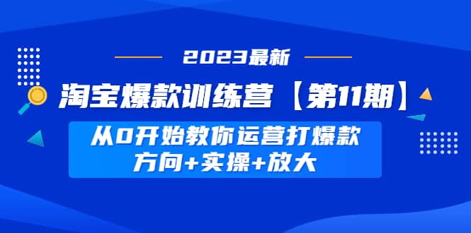 淘宝爆款训练营【第11期】 从0开始教你运营打爆款，方向 实操 放大-往来项目网