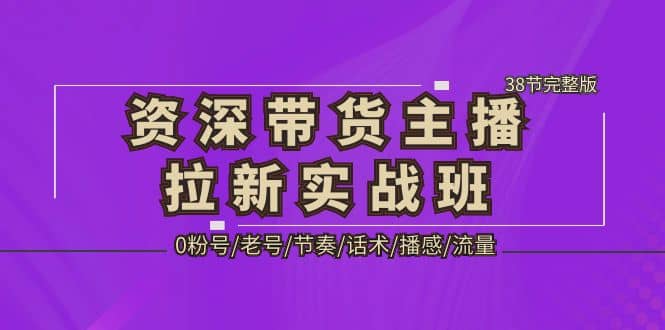 资深·带货主播拉新实战班，0粉号/老号/节奏/话术/播感/流量-38节完整版-往来项目网