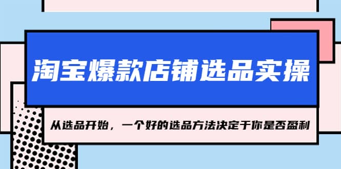 淘宝爆款店铺选品实操，2023从选品开始，一个好的选品方法决定于你是否盈利-往来项目网