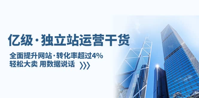 独立站运营干货：全面提升网站·转化率超过4%，轻松大卖 用数据说话-往来项目网