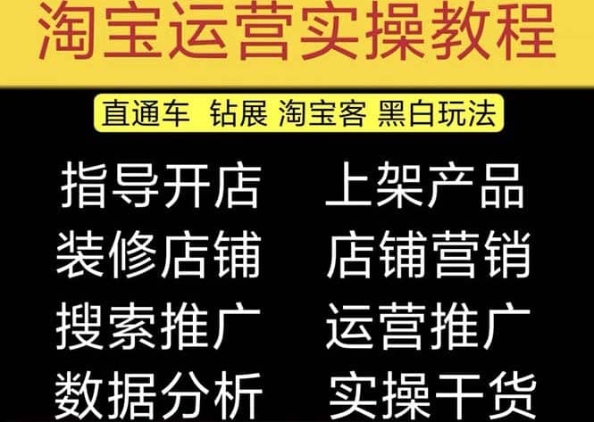 2023淘宝开店教程0基础到高级全套视频网店电商运营培训教学课程（2月更新）-往来项目网