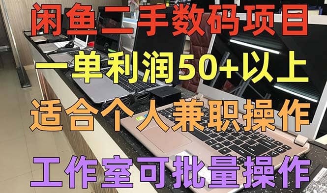 闲鱼二手数码项目，个人副业低保收入，工作室批量放大操作-往来项目网