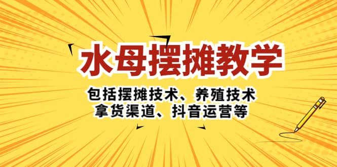 水母·摆摊教学，包括摆摊技术、养殖技术、拿货渠道、抖音运营等-往来项目网