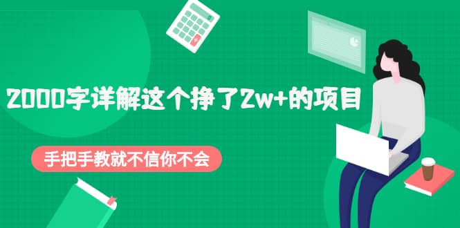 2000字详解这个挣了2w 的项目，手把手教就不信你不会【付费文章】-往来项目网