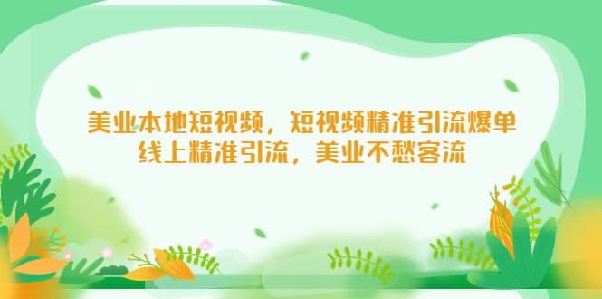 美业本地短视频，短视频精准引流爆单，线上精准引流，美业不愁客流-往来项目网