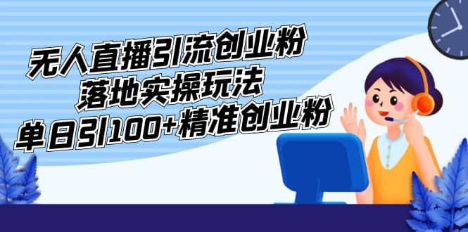 外面收费3980的无人直播引流创业粉落地实操玩法，单日引100 精准创业粉-往来项目网