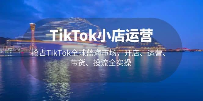 TikTok小店运营 抢占TikTok全球蓝海市场，开店、运营、带货、投流全实操-往来项目网