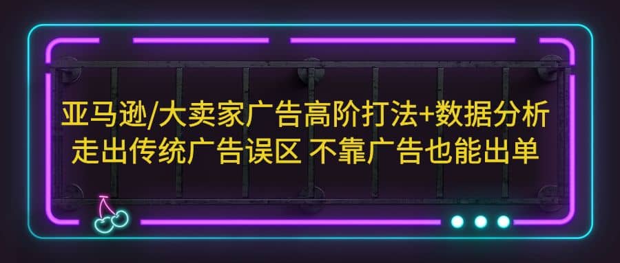 亚马逊/大卖家广告高阶打法 数据分析，走出传统广告误区 不靠广告也能出单-往来项目网