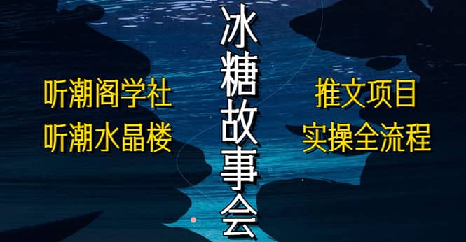 抖音冰糖故事会项目实操，小说推文项目实操全流程，简单粗暴-往来项目网