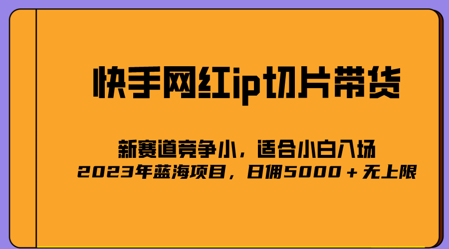 2023爆火的快手网红IP切片，号称日佣5000＋的蓝海项目，二驴的独家授权-往来项目网