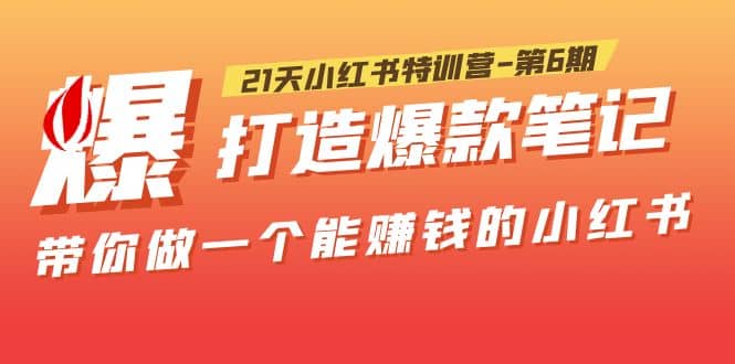 21天小红书特训营-第6期，打造爆款笔记，带你做一个能赚钱的小红书-往来项目网