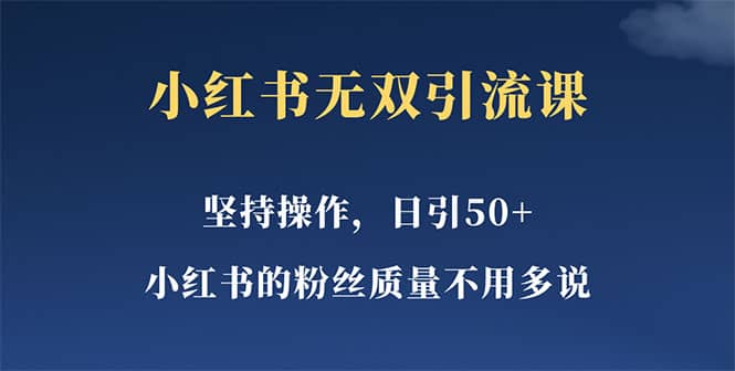 小红书无双课一天引50 女粉，不用做视频发视频，小白也很容易上手拿到结果-往来项目网