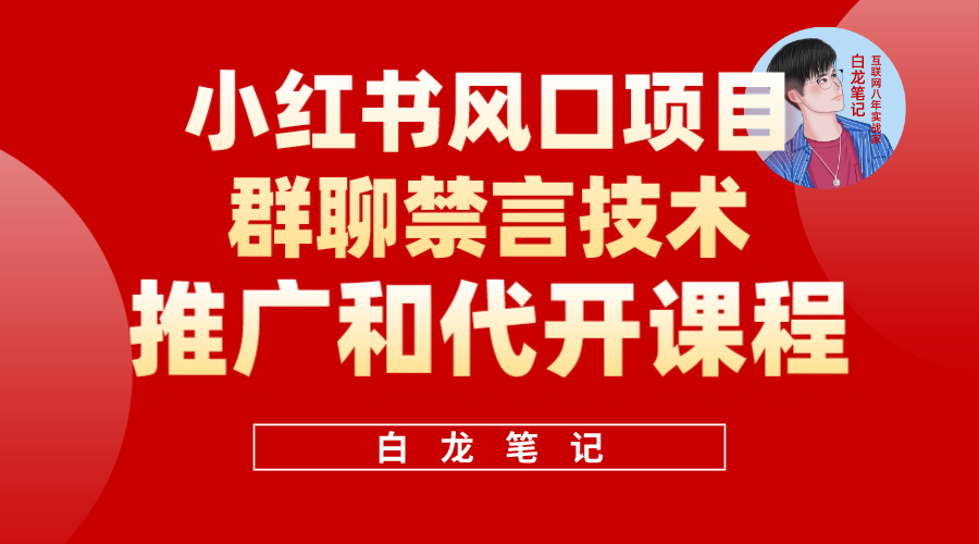 小红书风口项目日入300 ，小红书群聊禁言技术代开项目，适合新手操作-往来项目网