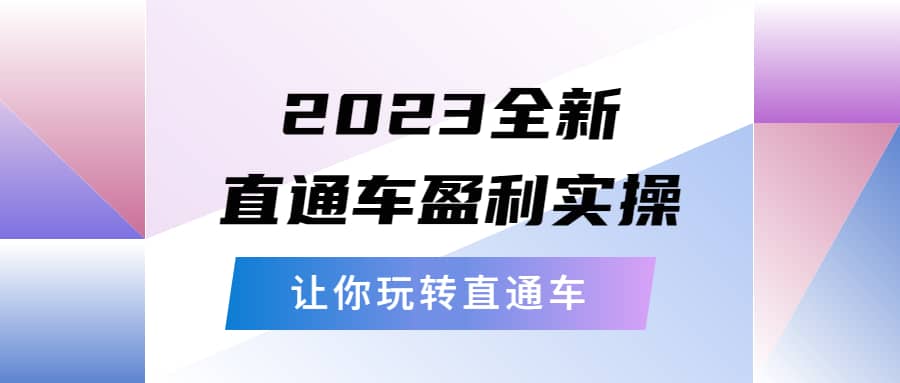 2023全新直通车·盈利实操：从底层，策略到搭建，让你玩转直通车-往来项目网