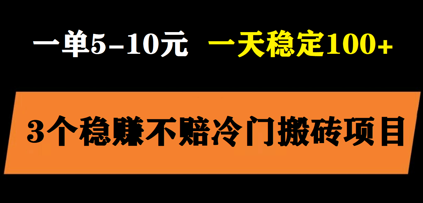 3个最新稳定的冷门搬砖项目，小白无脑照抄当日变现日入过百-往来项目网