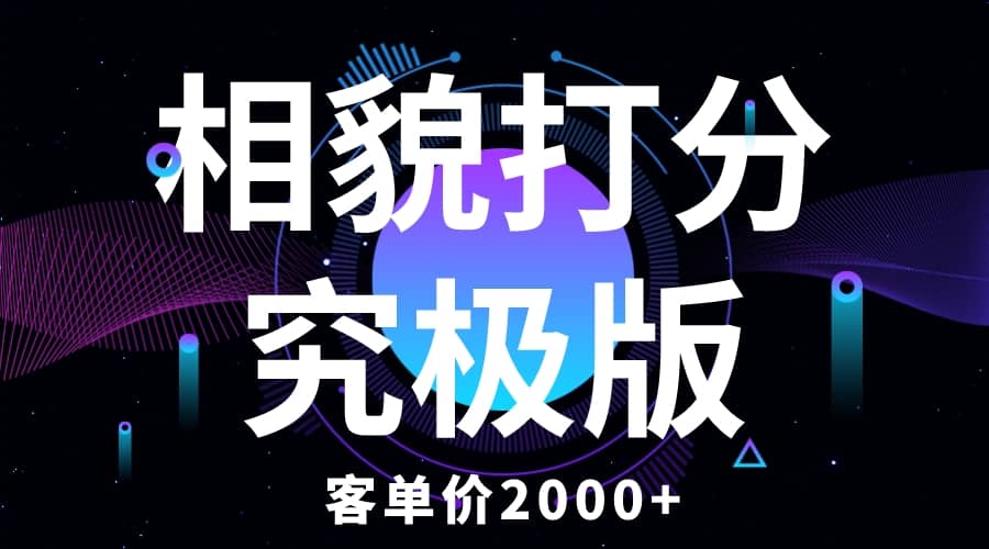 相貌打分究极版，客单价2000 纯新手小白就可操作的项目-往来项目网